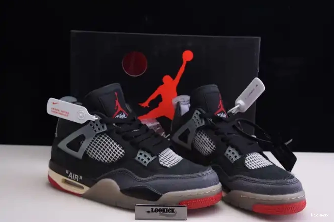 Cheap MAX Bred x White Off Jordan 4 CV9388-001 Retro Air 0523